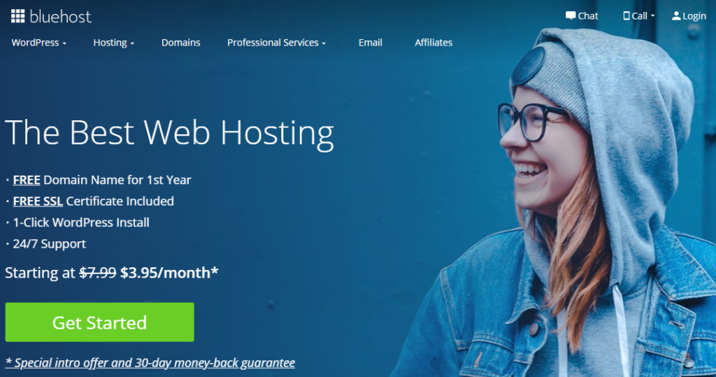 Bluehost Home Page